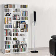 Adjustable Shelf Rack CD/DVD/Game Bookshelf Storage Unit - White - Homecoze