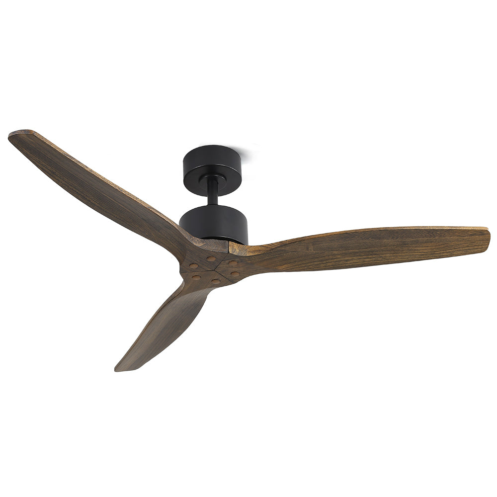 52'' Ceiling Fan With Remote Control Fans 3 Wooden Blades - Dark Wood - Homecoze