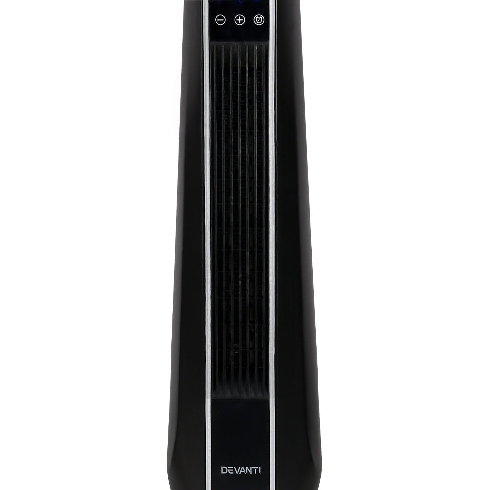 Electric Ceramic Tower Heater with Remote 2400W - Black Homecoze