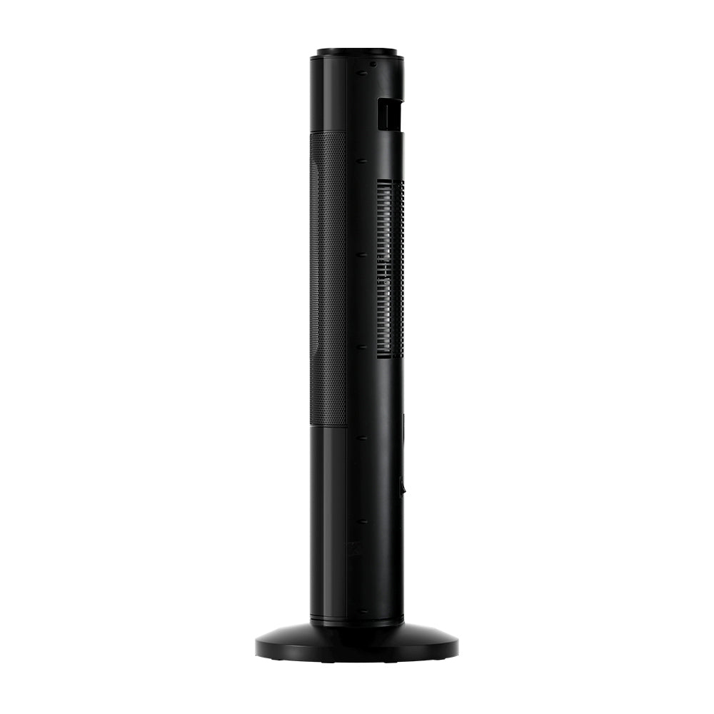 3D Flame Effect Electric Ceramic Tower Heater 2000W - Black - Homecoze