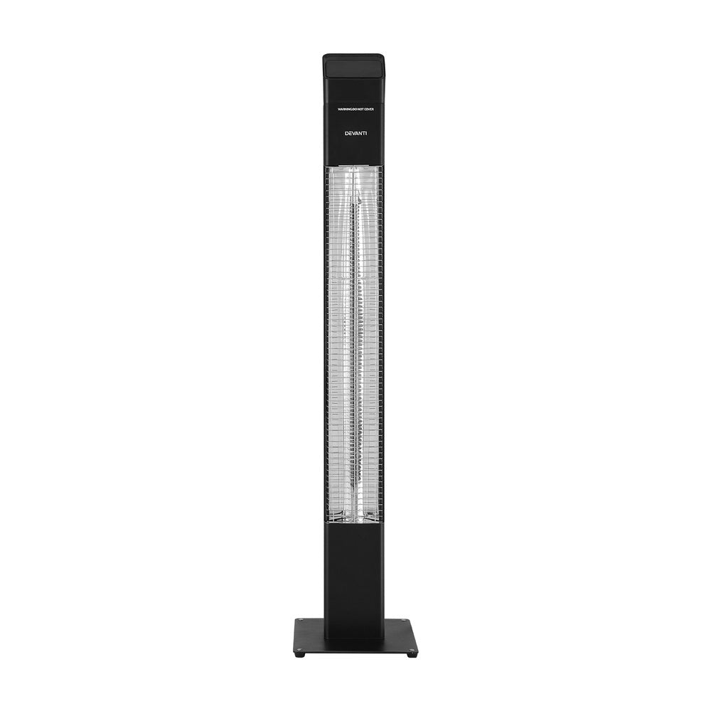 Electric Radiant Tower Heater with Remote 2000W - Black