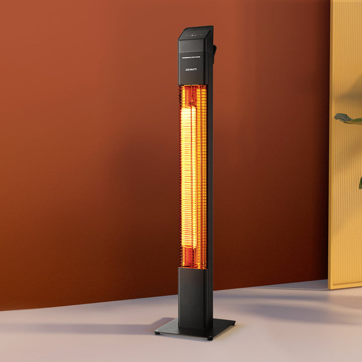 Electric Radiant Tower Heater with Remote 2000W - Black