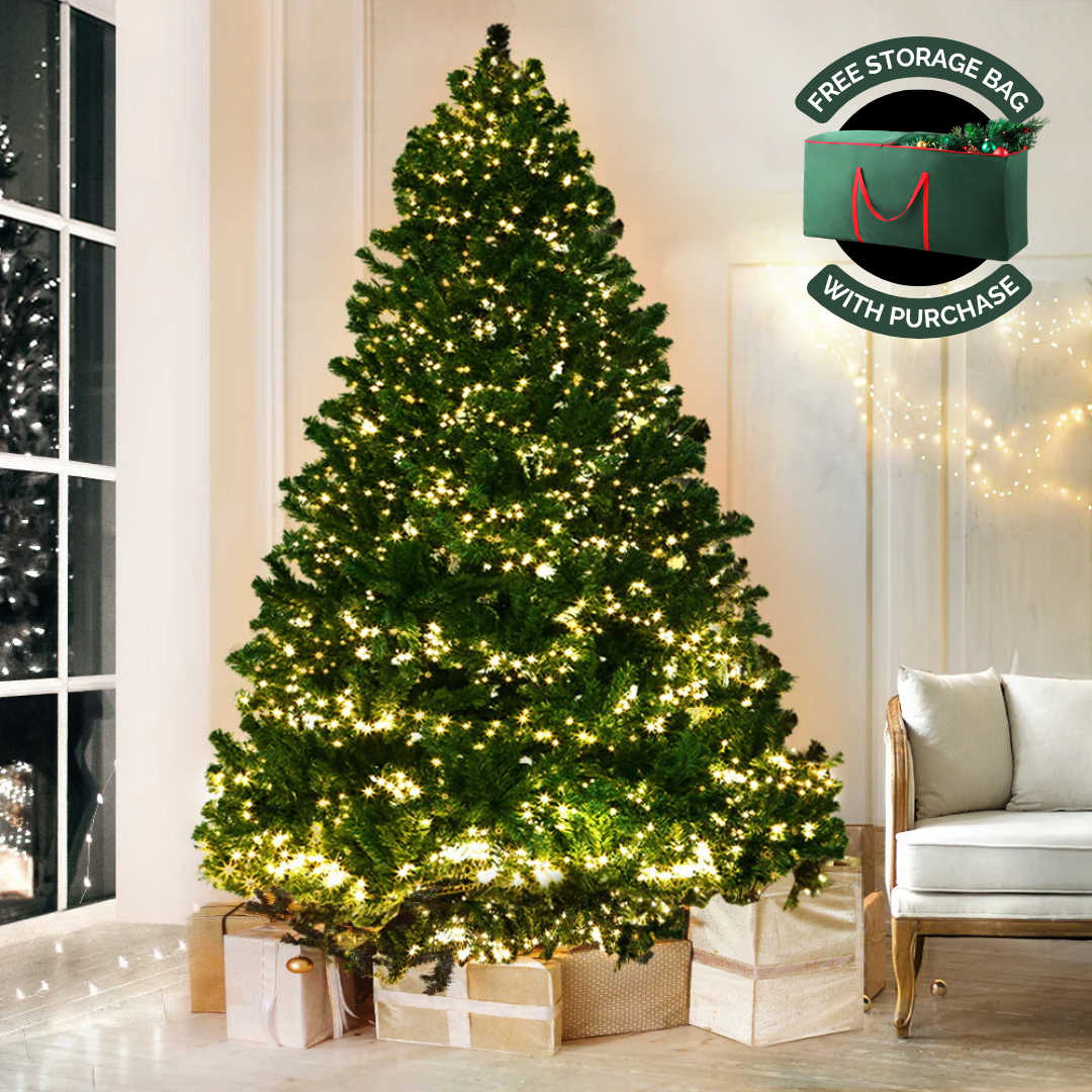 8FT Extra Full Pre-lit LED Christmas Tree - 1436 Tips - Homecoze