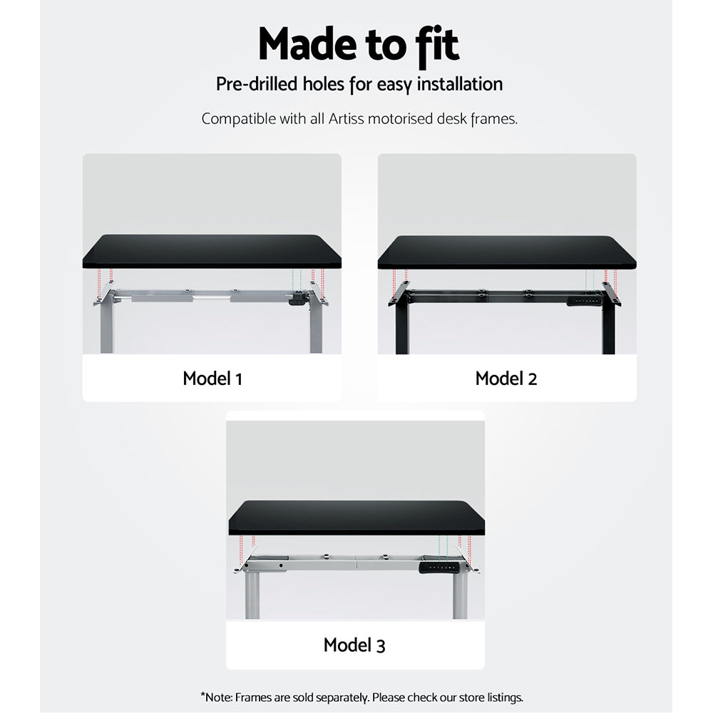 Standing Desk Replacement Table Top 120cm x 60cm - Black - Homecoze