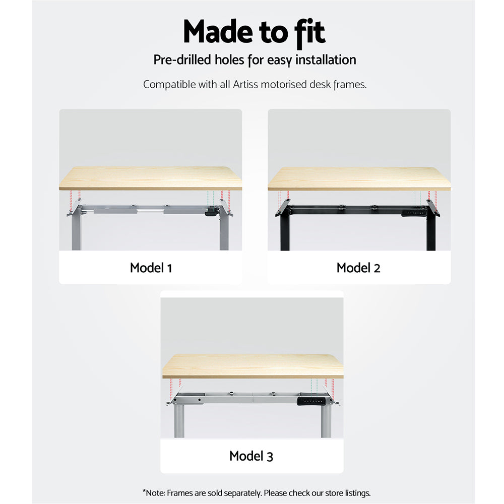 Standing Desk Replacement Table Top 120cm x 60cm - White Oak - Homecoze
