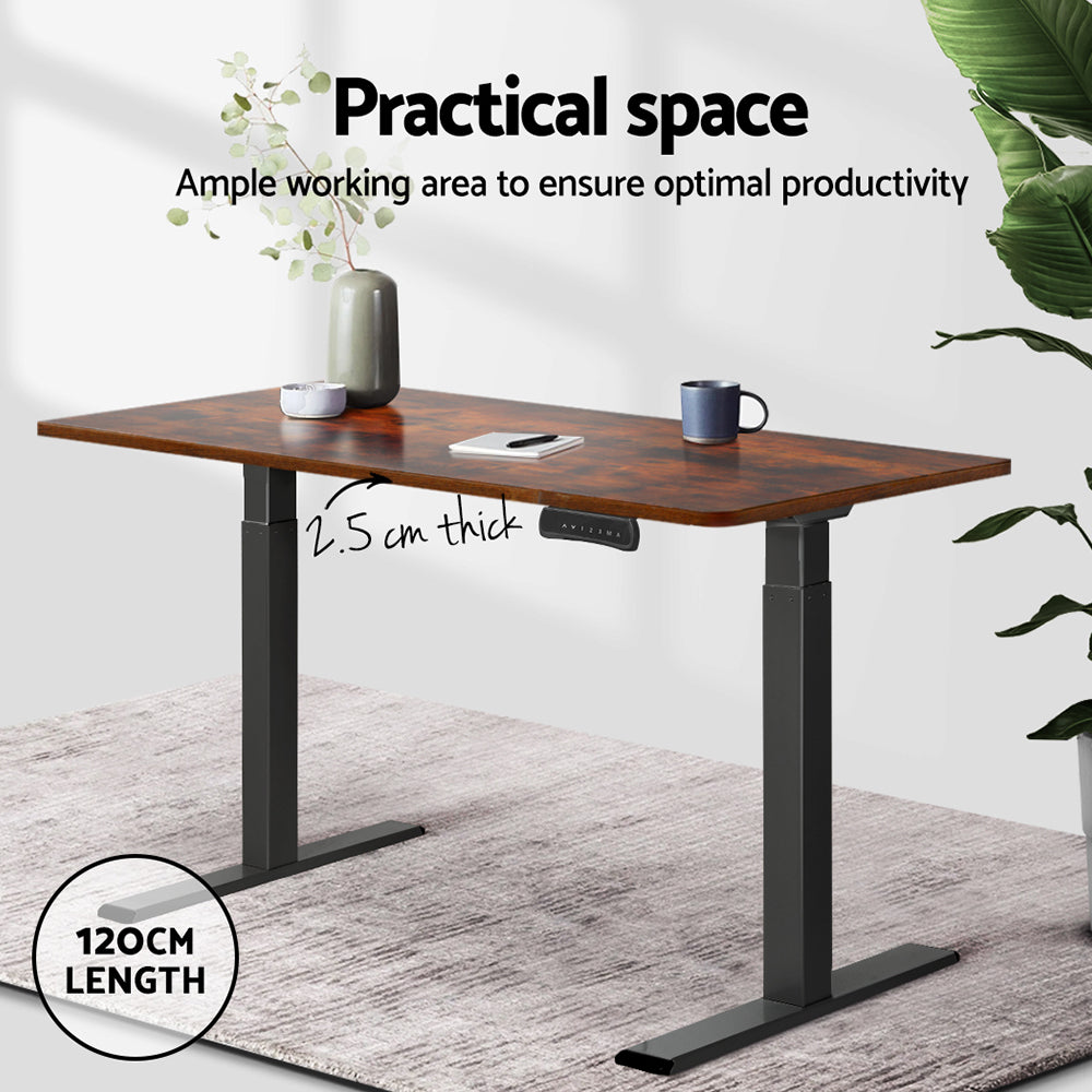 Standing Desk Replacement Table Top 120cm x 60cm - Rustic Brown - Homecoze