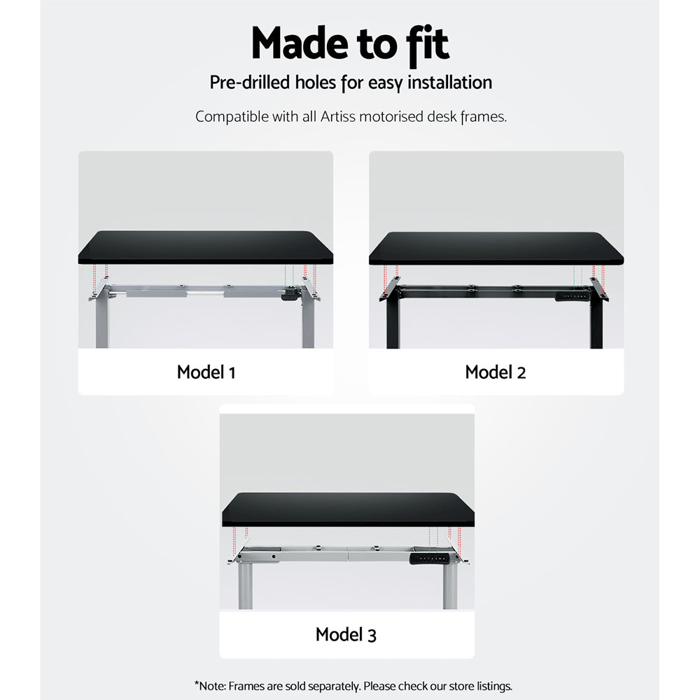 Standing Desk Replacement Table Top 140cm x 70cm - Black - Homecoze