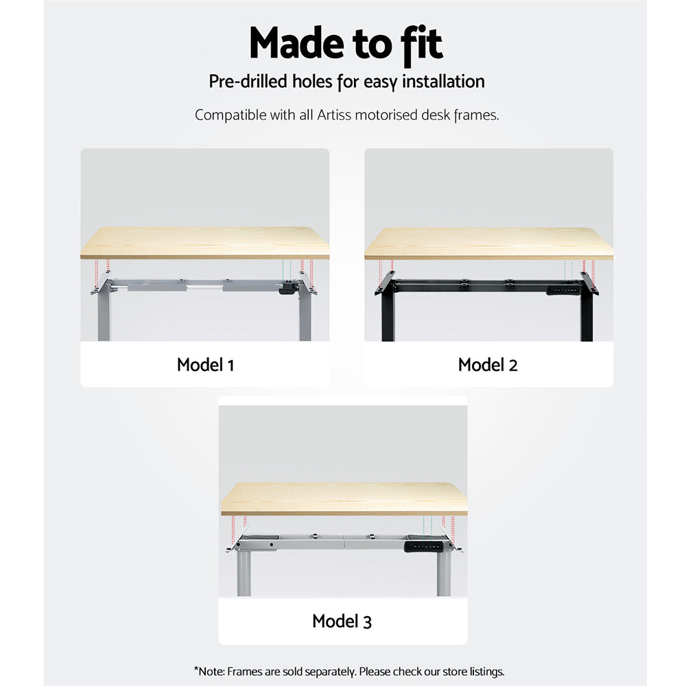 Standing Desk Replacement Table Top 140cm x 70cm - White Oak - Homecoze