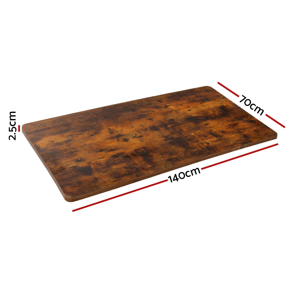 Standing Desk Replacement Table Top 140cm x 70cm - Rustic Brown - Homecoze