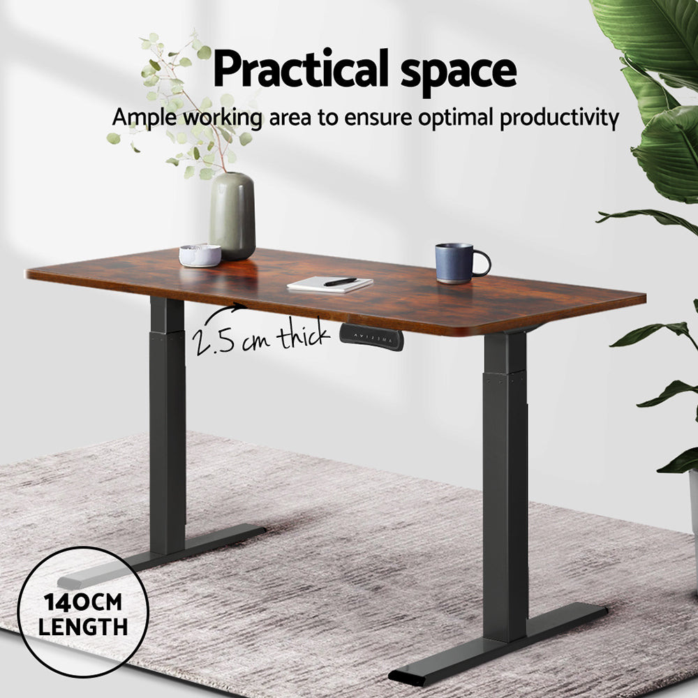 Standing Desk Replacement Table Top 140cm x 70cm - Rustic Brown - Homecoze
