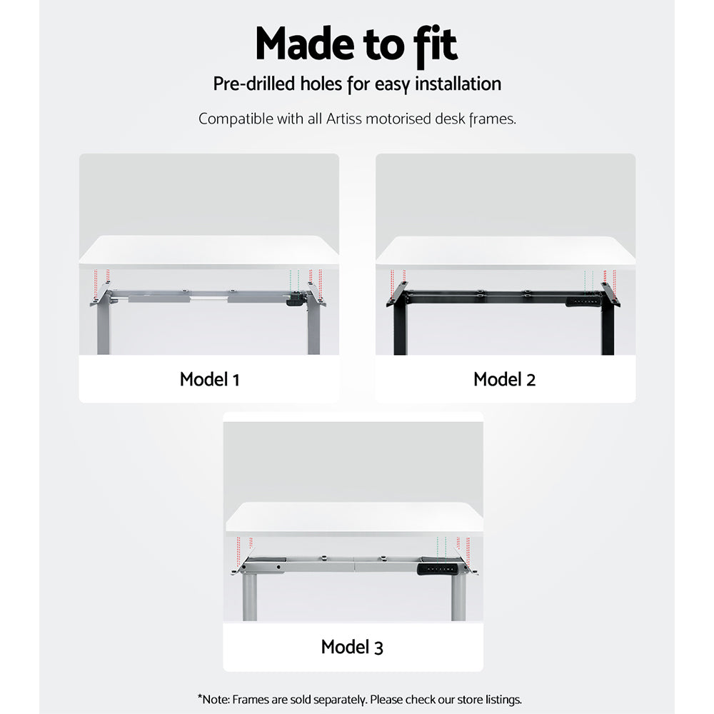 Standing Desk Replacement Table Top 140cm x 70cm - White - Homecoze
