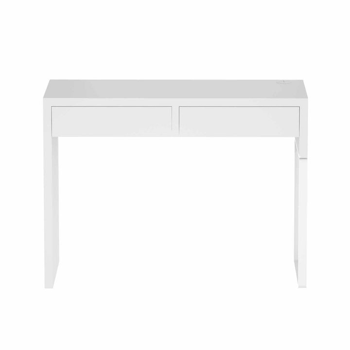 Compact 2-Drawer Computer Desk - White - Homecoze