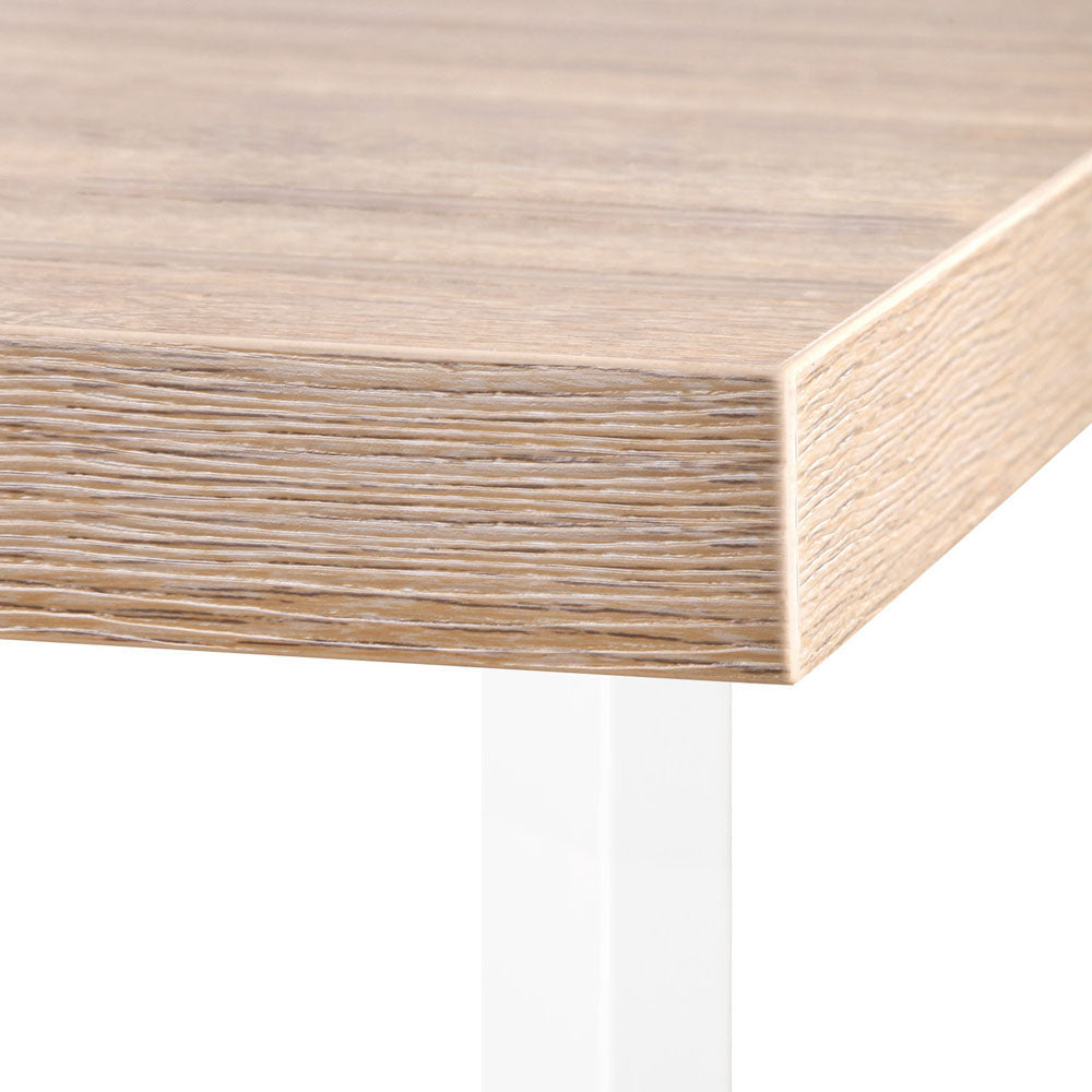 Rotary Corner Desk with Bookshelf - White & Oak - Homecoze