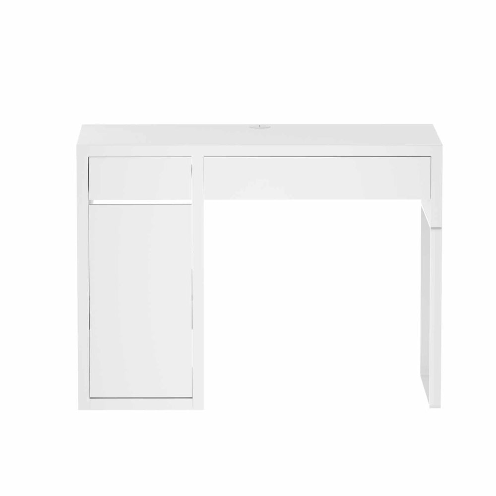 Metal Desk With Storage Cabinets - White - Homecoze