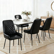 Vincent (Set of 4) PU Leather Retro Dining Chairs - Black