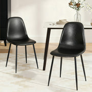 Sebastian (Set of 2) PU Leather Retro Dining Chairs - Black