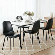 Sebastian (Set of 4) PU Leather Retro Dining Chairs - Black