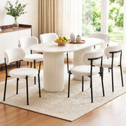Lina (Set of 6) Sherpa Dining Chairs - White