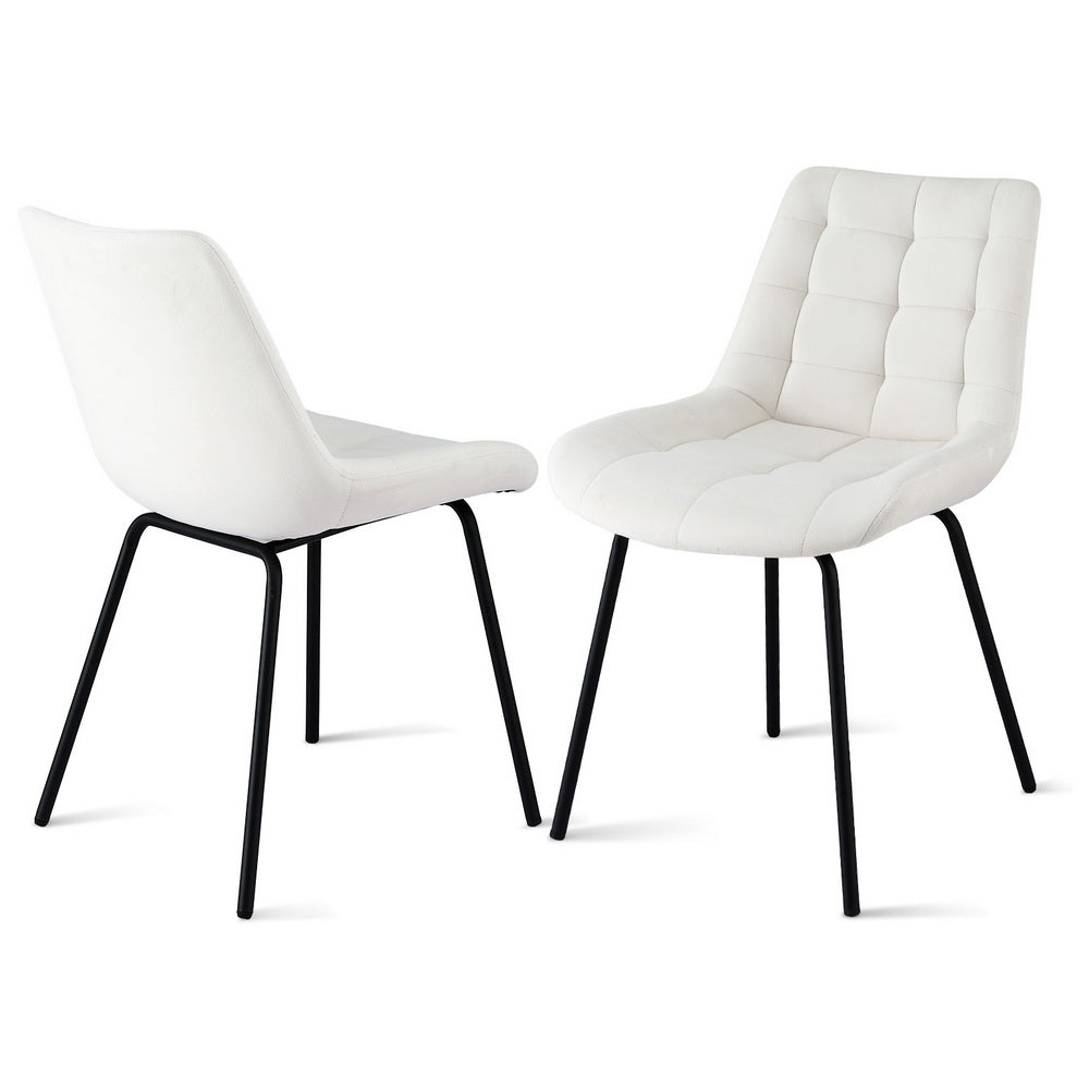 Danica (Set of 2) Velvet Dining Chairs - Beige