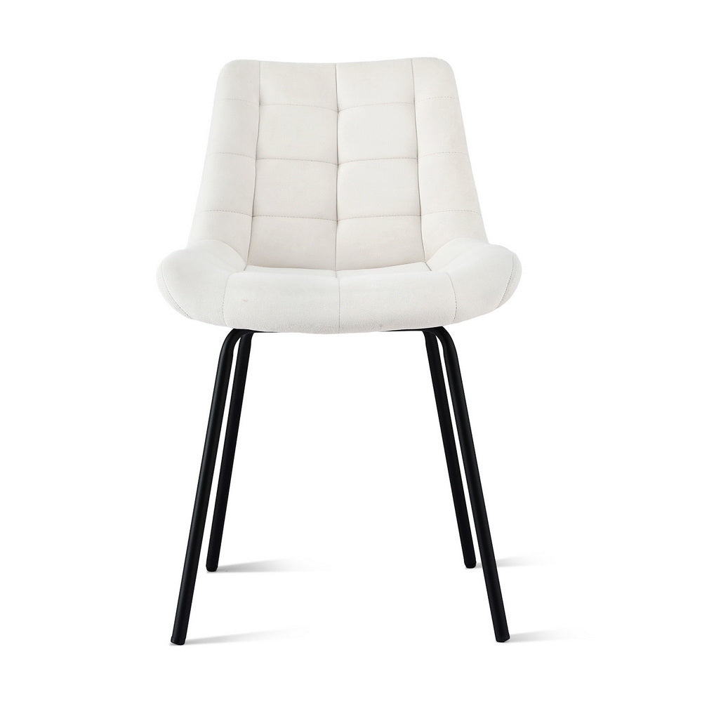 Danica (Set of 2) Velvet Dining Chairs - Beige