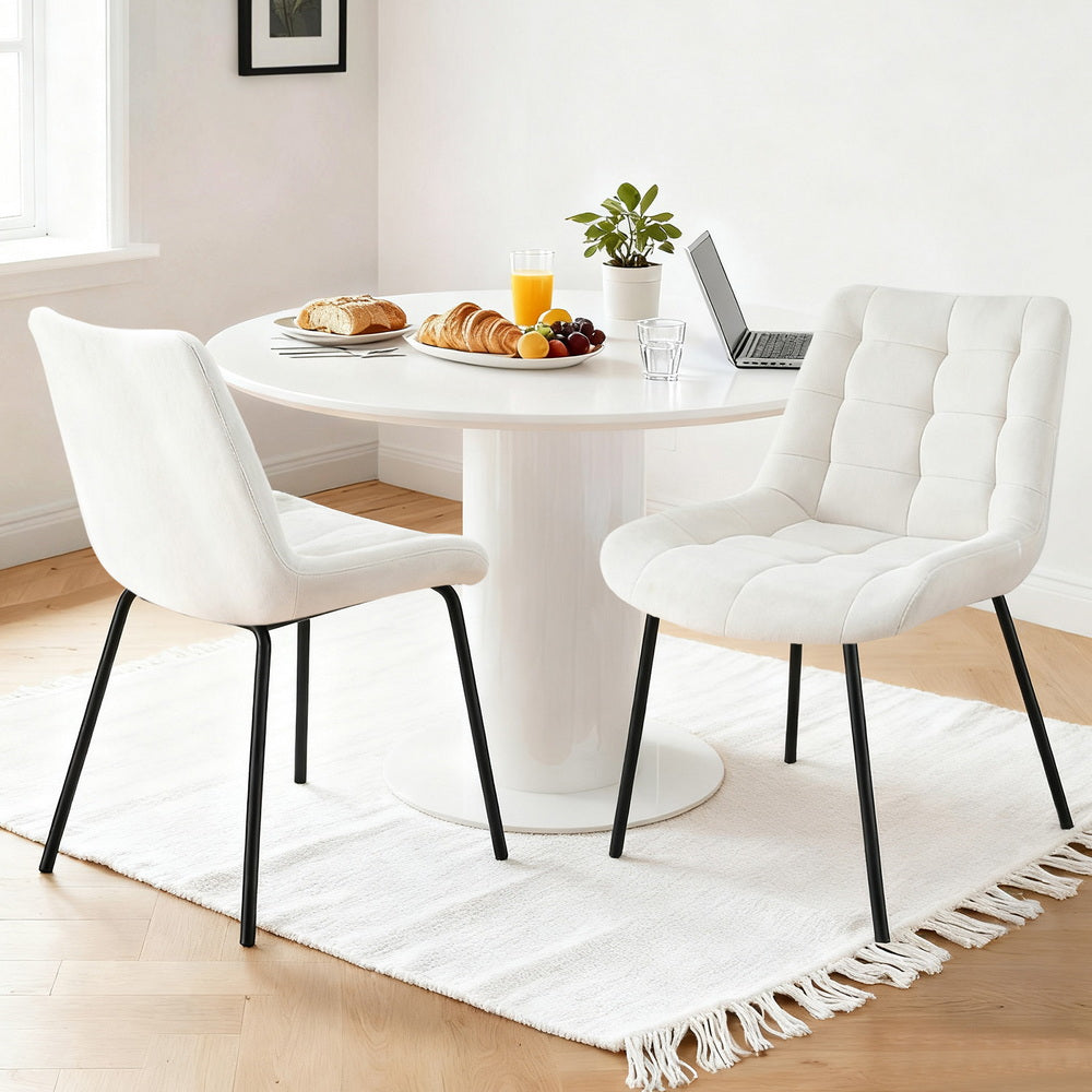 Danica (Set of 2) Velvet Dining Chairs - Beige