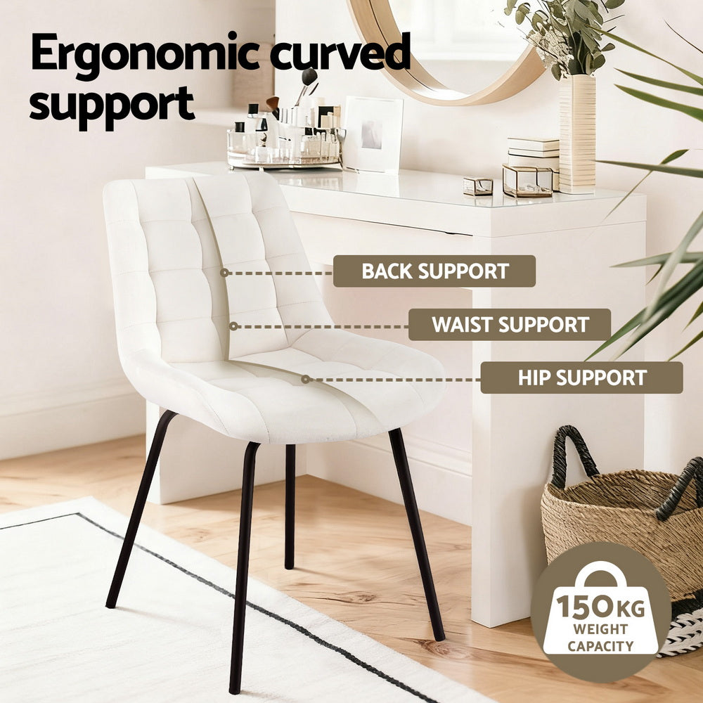 Danica (Set of 4) Velvet Dining Chairs - Beige