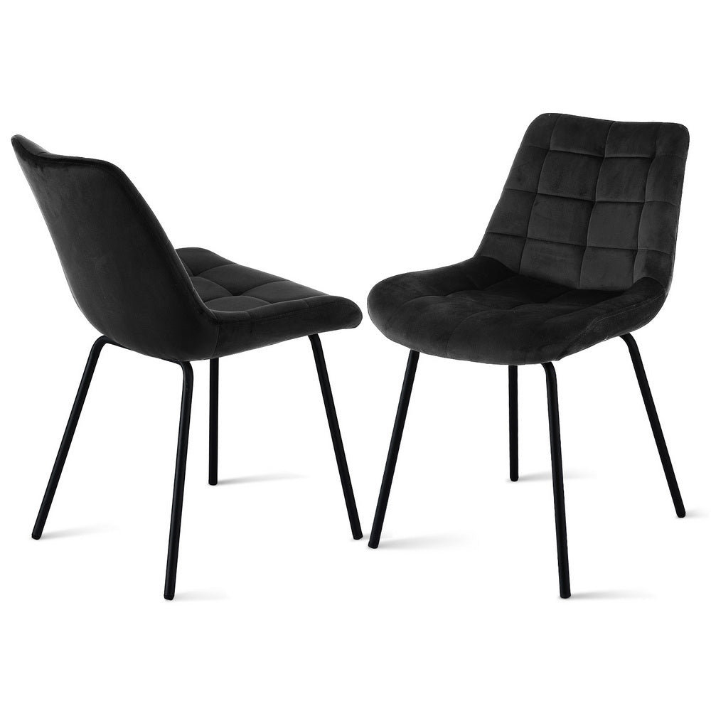 Danica (Set of 2) Velvet Dining Chairs - Black