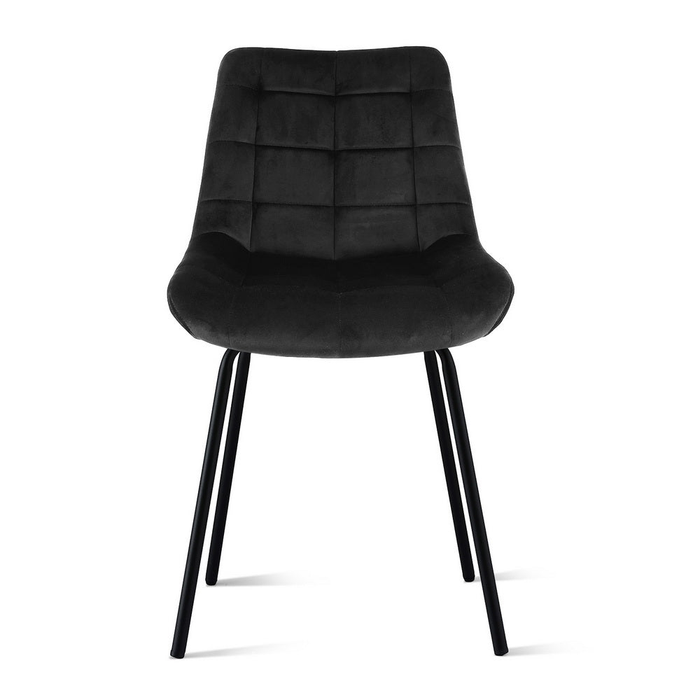 Danica (Set of 2) Velvet Dining Chairs - Black