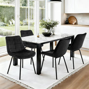 Danica (Set of 4) Velvet Dining Chairs - Black