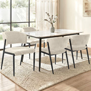 Lydia (Set of 4) Linen-Look Dining Chairs - Beige