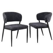 Lydia (Set of 2) Linen-Look Dining Chairs - Charcoal