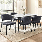 Lydia (Set of 4) Linen-Look Dining Chairs - Charcoal