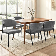 Lydia (Set of 4) Linen-Look Dining Chairs - Grey