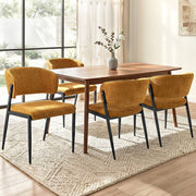Lydia (Set of 4) Linen-Look Dining Chairs - Mustard