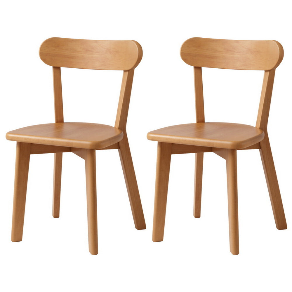 Maple (Set of 2) Wooden Dining Chairs - Natural