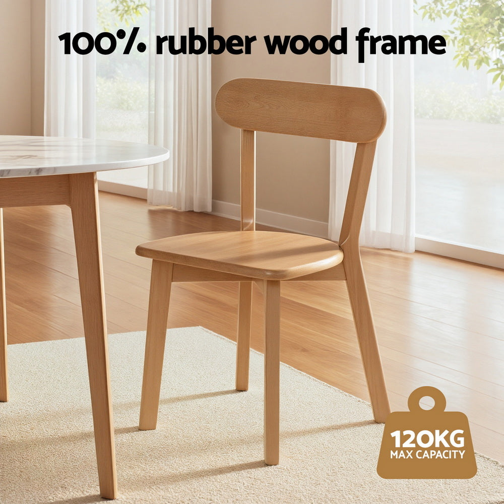 Maple (Set of 2) Wooden Dining Chairs - Natural