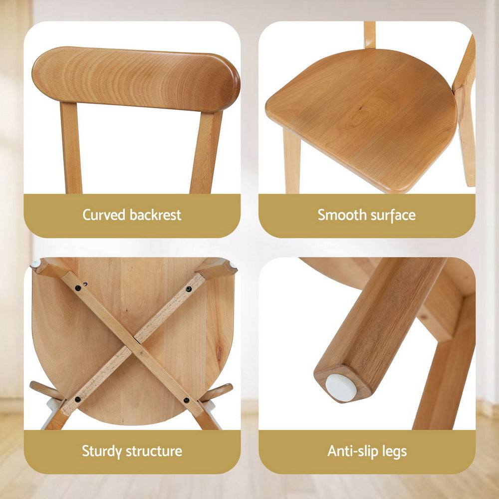 Maple (Set of 2) Wooden Dining Chairs - Natural