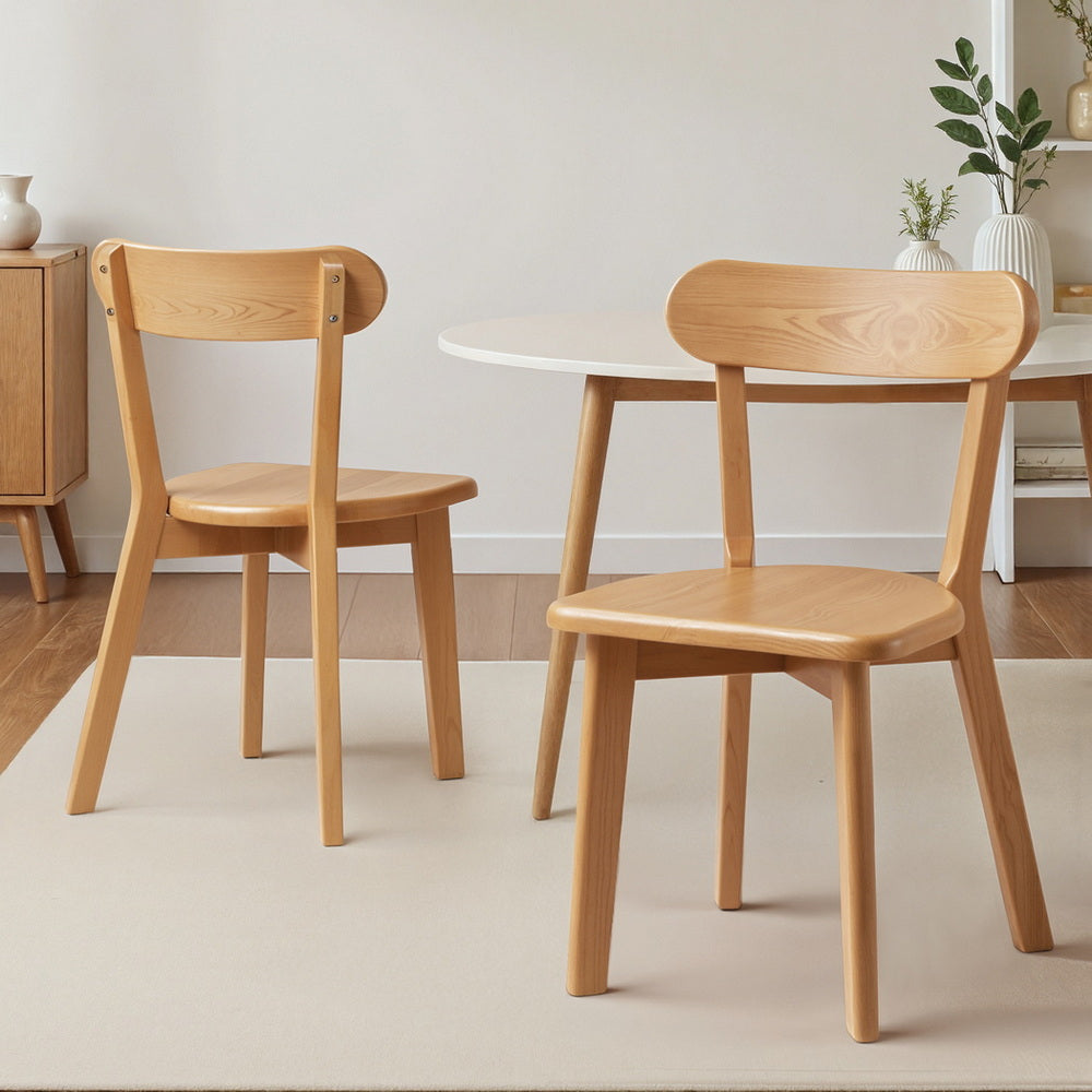 Maple (Set of 2) Wooden Dining Chairs - Natural