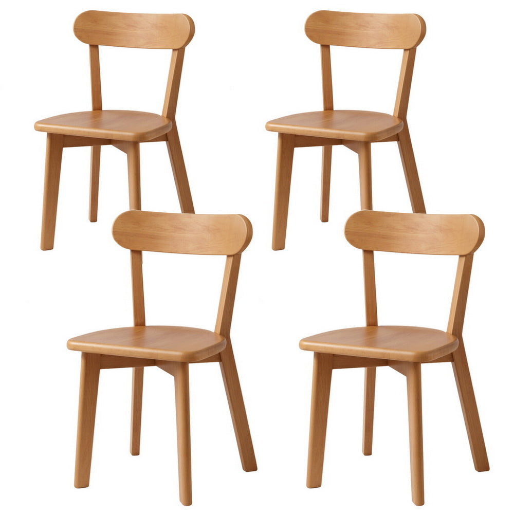 Maple (Set of 4) Wooden Dining Chairs - Natural