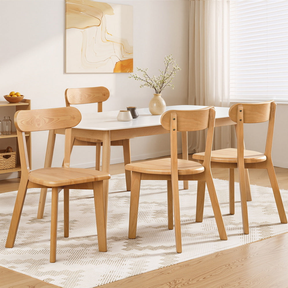 Maple (Set of 4) Wooden Dining Chairs - Natural