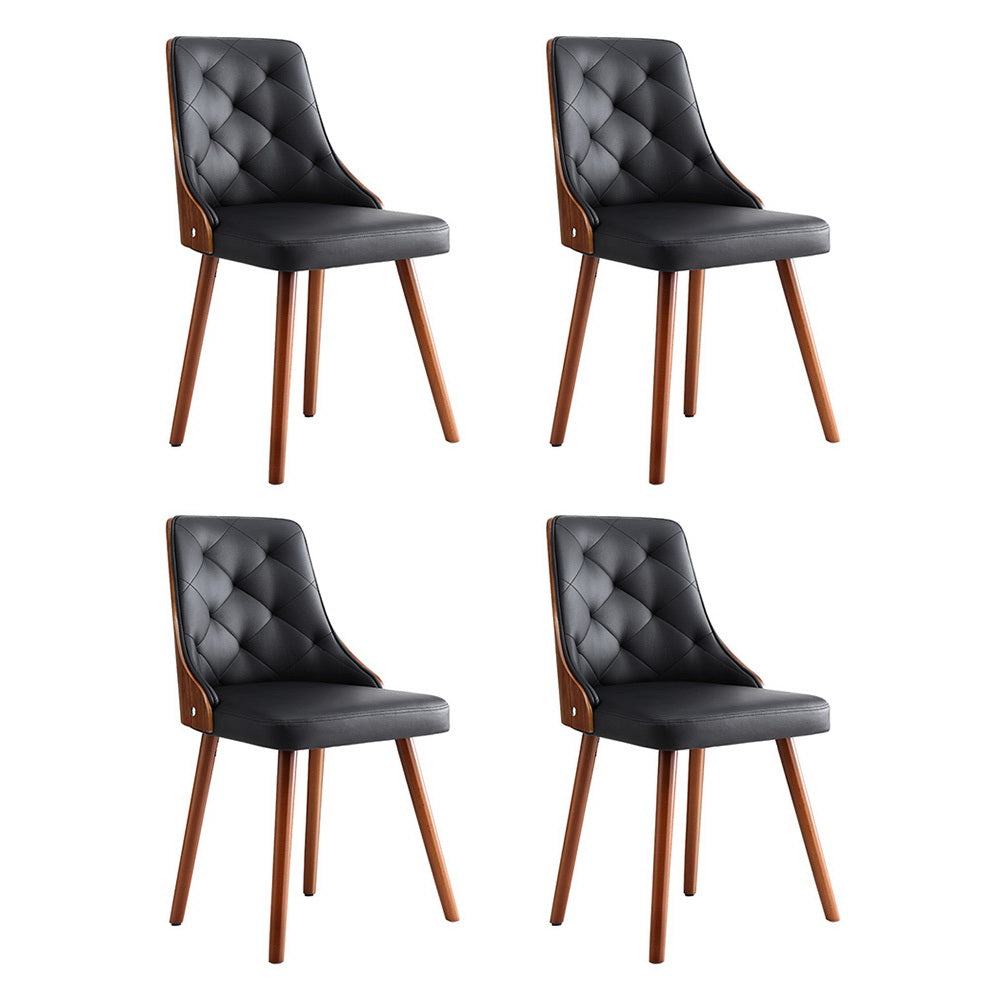 1 Set of 4 Artiss Dining Chairs Black PU - Homecoze