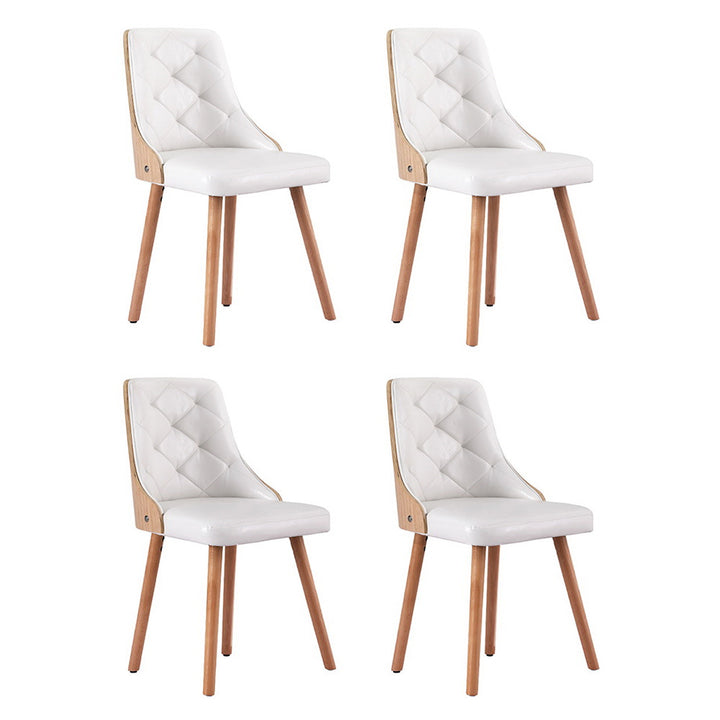 1 Set of 4 Artiss Dining Chairs White PU - Homecoze