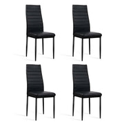 Macy (Set of 4) Leather-Look Dining Chairs - Black