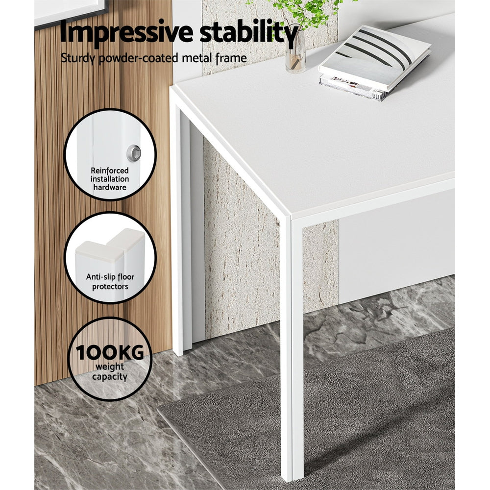 4 Seat Compact Modern Dining Table and Chair Set - White - Homecoze