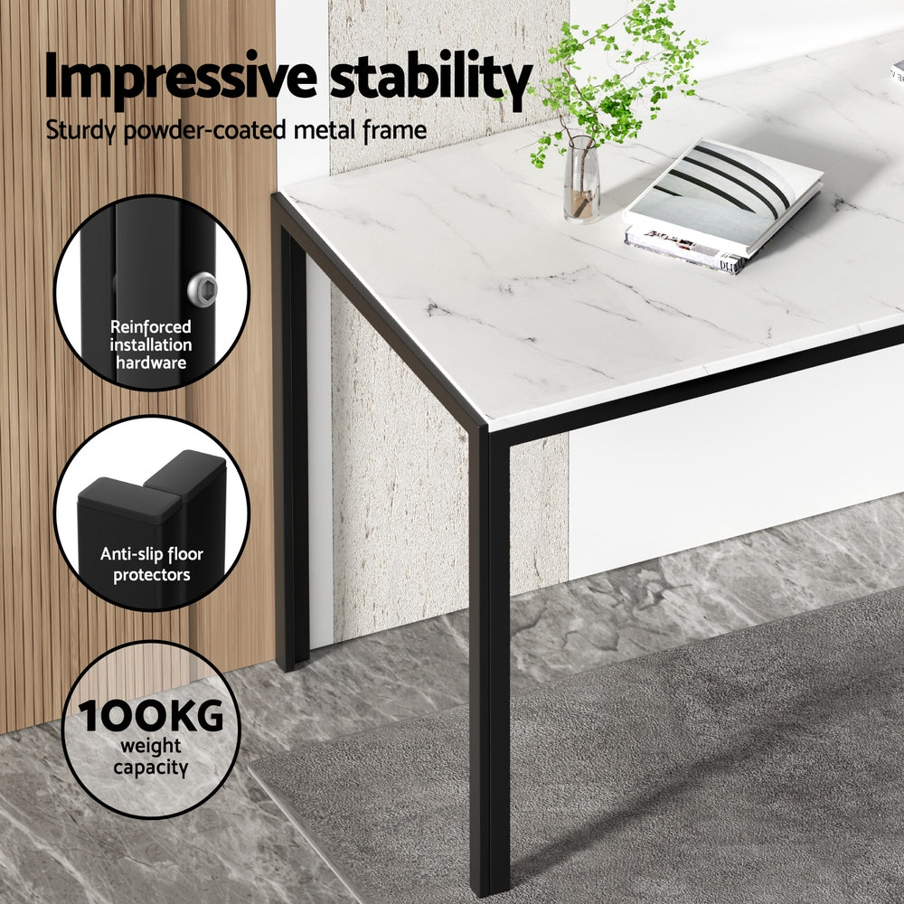 1 Artiss Dining Table and 4 Chairs Set Marble Effect - Homecoze