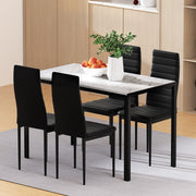 1 Artiss Dining Table and 4 Chairs Set Marble Effect - Homecoze