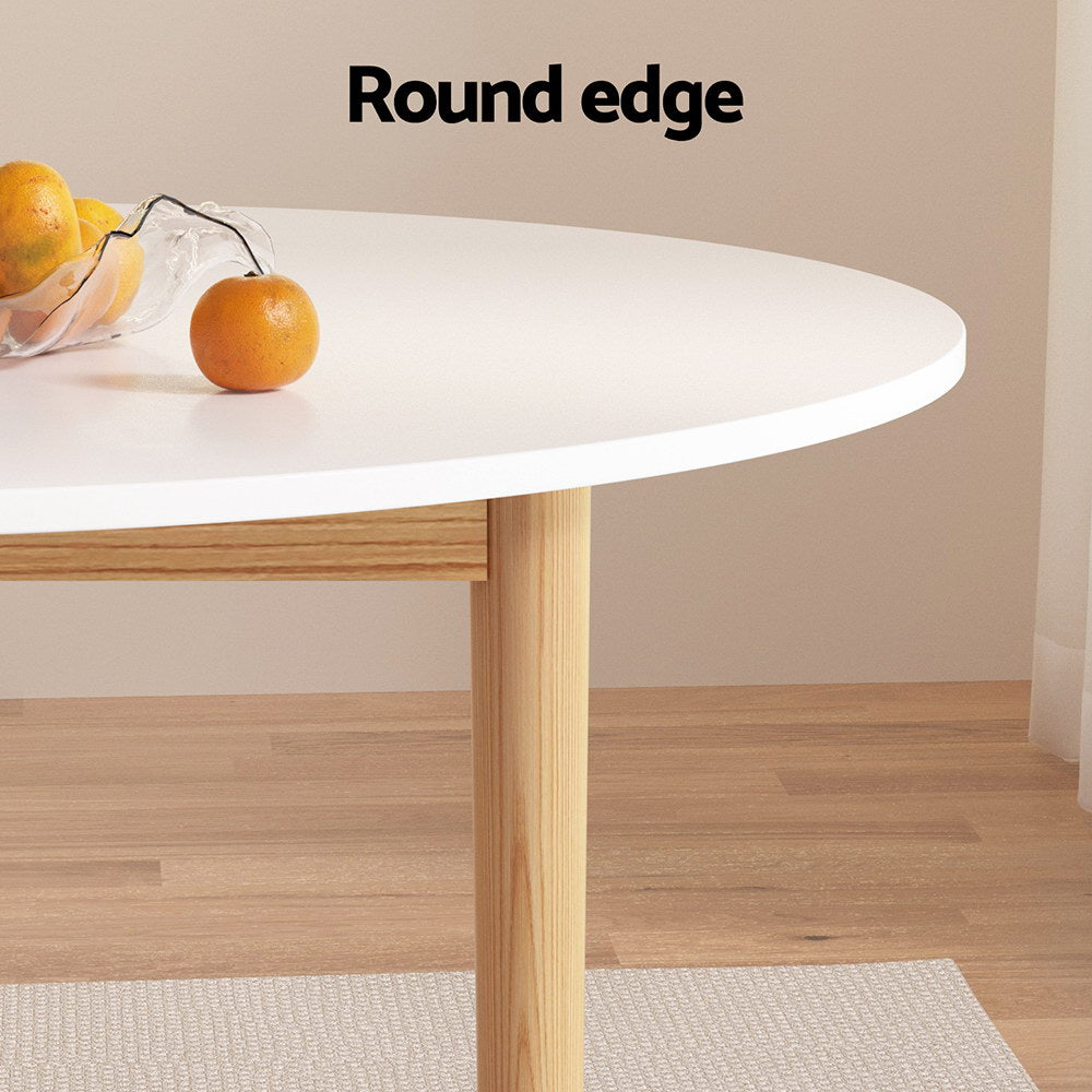 Nordic Style Classic Round Dining Table 108cm - White - Homecoze