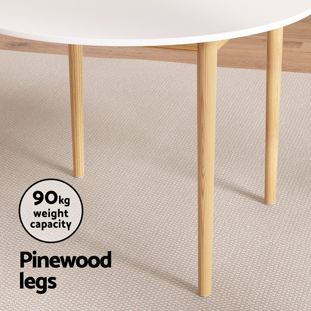 Nordic Style Classic Round Dining Table 108cm - White - Homecoze