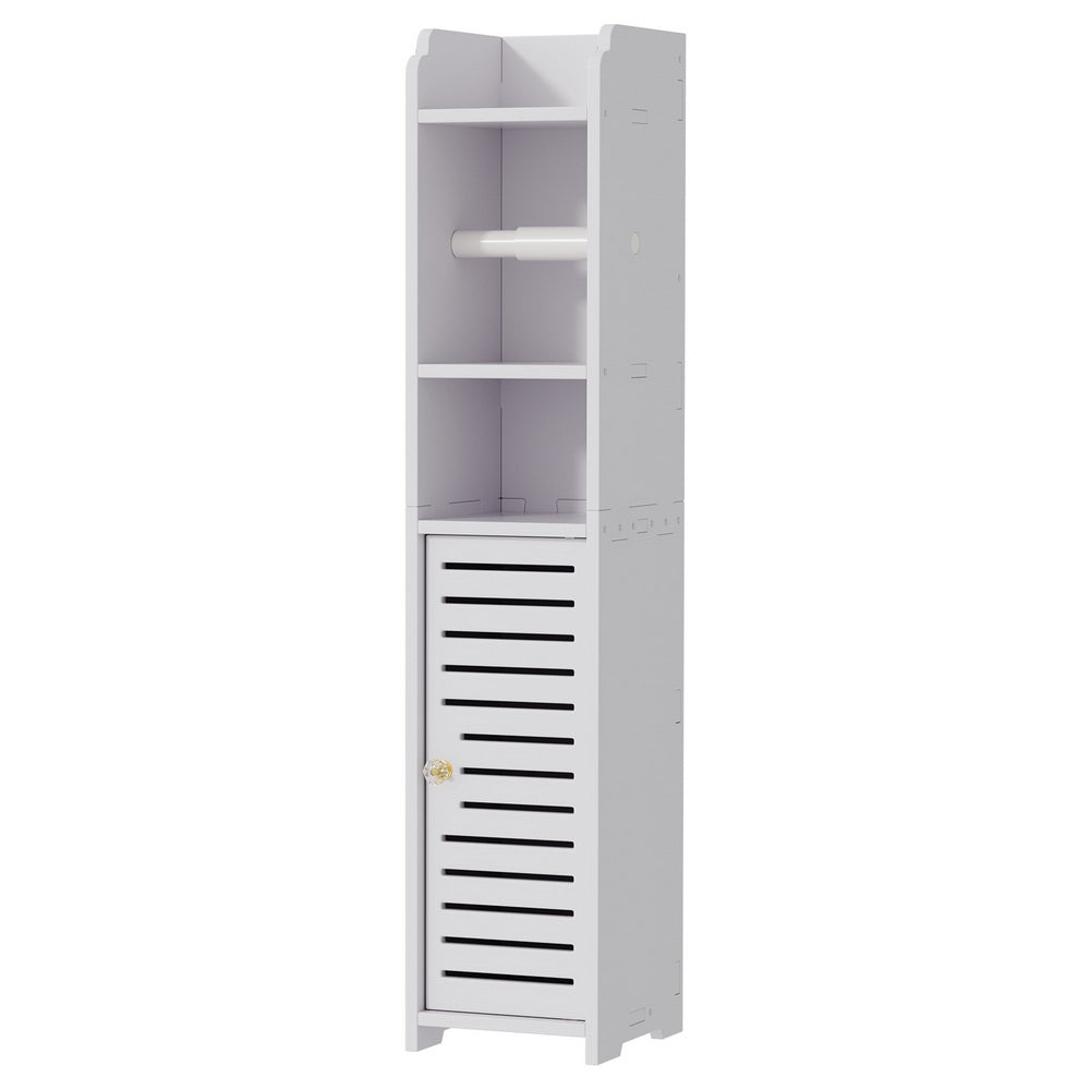 Bathroom Toilet Paper Holder Cabinet 3 Tier Floor Cabinet - White - Homecoze