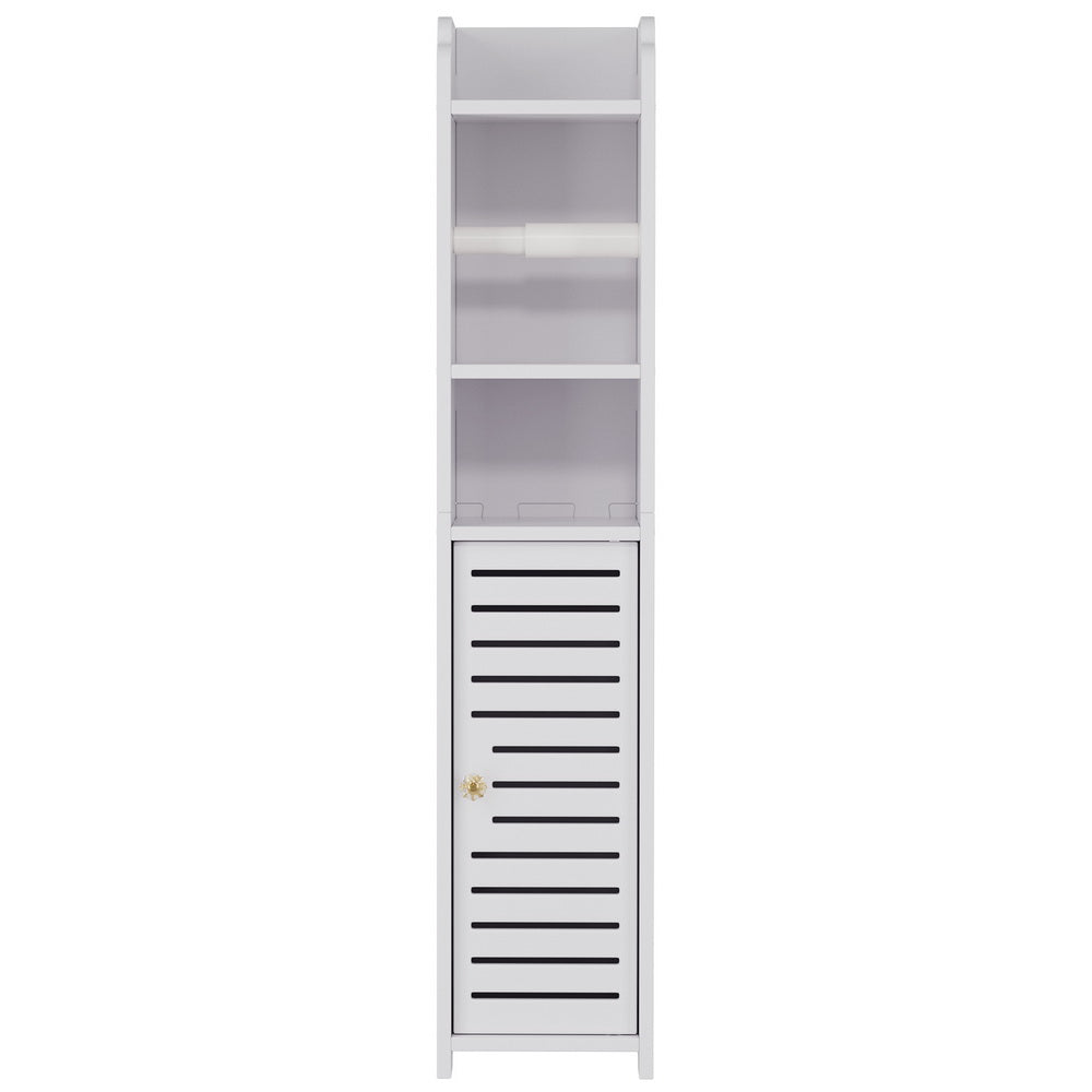 Bathroom Toilet Paper Holder Cabinet 3 Tier Floor Cabinet - White - Homecoze